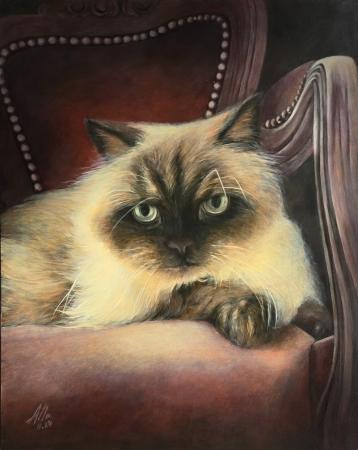 Royal Cat – Majestic Feline Portrait on a Throne Painting