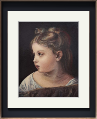 Young Girl in Profile – Classical Realism Portrait, Inspired by William-Adolphe Bouguereau