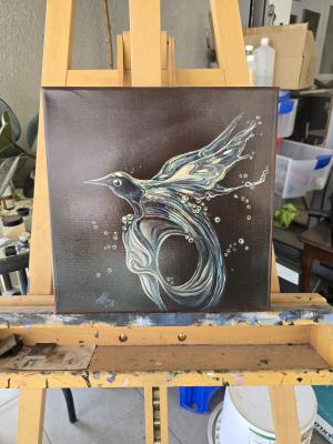Liquid Bird in Flight – A Surreal Creature of Water and Motion