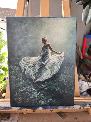 Ascending the Moonlit Path – Symbolist Dreamscape