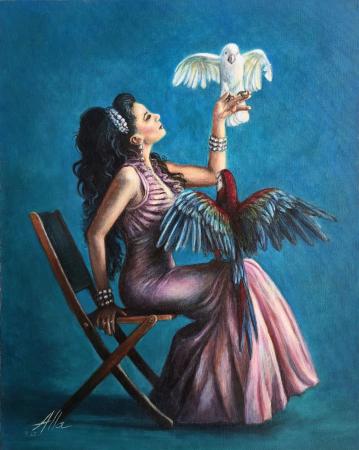 Magnificent Maya with Parrots