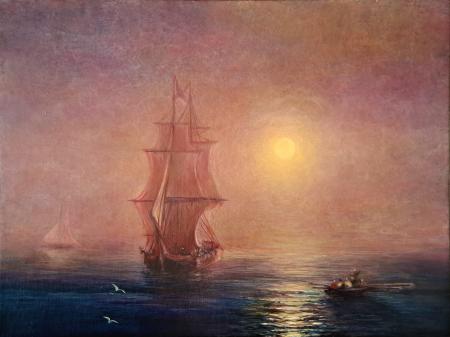 Golden Dawn at Sea – Inspired by Aivazovsky