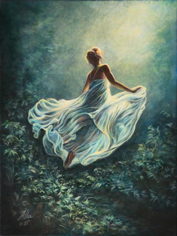 Ascending the Moonlit Path – Symbolist Dreamscape