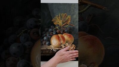 Still Life with Peaches after Edward Ladell — Painting Process