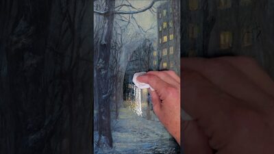 Winter Silence — Painting Process